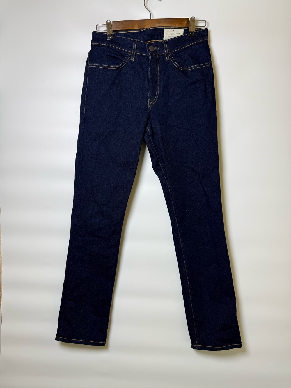 Imogene + Willie The Imogene Slim Straight Jeans Dark Indigo Stretch Denim Sz 27 - Picture 2 of 13